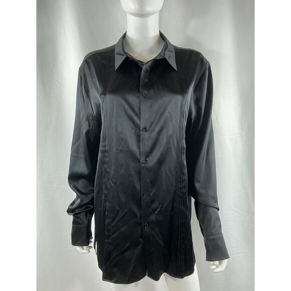 Ser.O.Ya 'Antoni' Black Silk Button Down Size XS - Picture 1 of 3